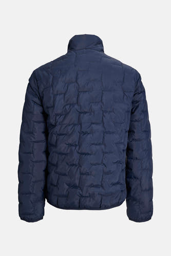 Blauw, kort jack van ORIGINALS BY JACK & JONES, met een doorgestikt ruitpatroon.
