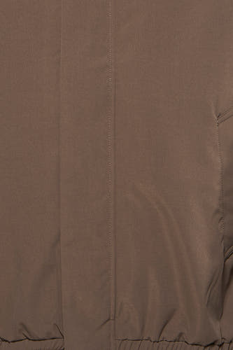 Bruine korte jas van ORIGINALS BY JACK & JONES, met subtiele verticale stiksels en een elastische zoom.
