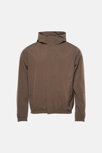Bruine korte jas van ORIGINALS BY JACK & JONES, met lange mouwen en een capuchon.