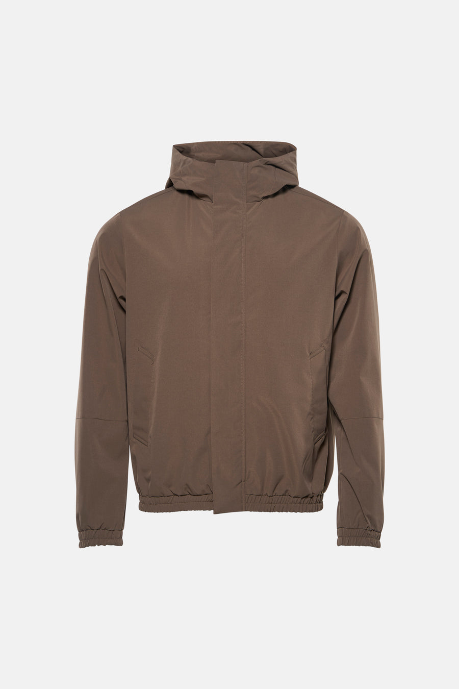 Bruine korte jas van ORIGINALS BY JACK & JONES, met lange mouwen en een capuchon.