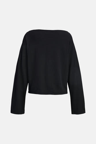 Pull noir à épaules dénudées de JJXX, à manches longues et à texture unie, dos.