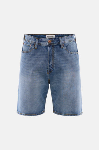 Midblauwe denim jeansshort van JACK & JONES JEANS INTELLIGENCE met knoopsluiting en voorzakken.