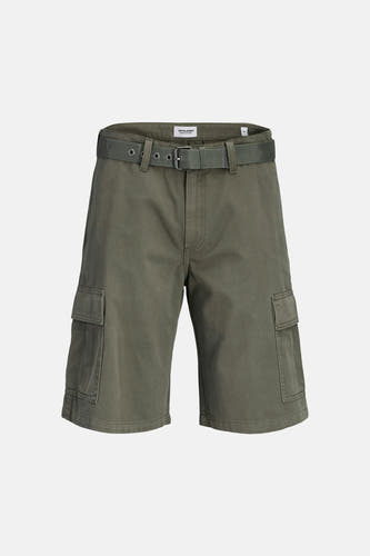 Short cargo pour homme de JACK & JONES JEANS INTELLIGENCE, avec ceinture tissée assortie et poches latérales.