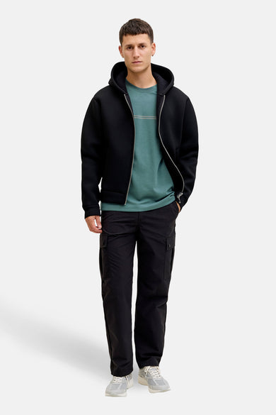 Groen T-shirt met korte mouwen van CORE BY JACK & JONES, met horizontale streep over de borst.