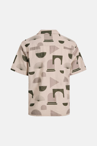 Chemise multicolore à manches courtes de PREMIUM by JACK & JONES, ornée d'un motif géométrique abstrait.