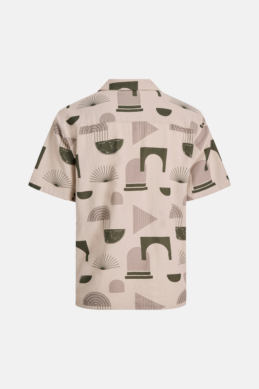 Chemise multicolore à manches courtes de PREMIUM by JACK & JONES, ornée d'un motif géométrique abstrait.