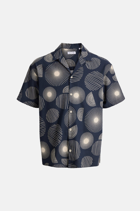 Chemise multicolore à manches courtes de PREMIUM by JACK & JONES, avec un motif de cercles et de lignes.