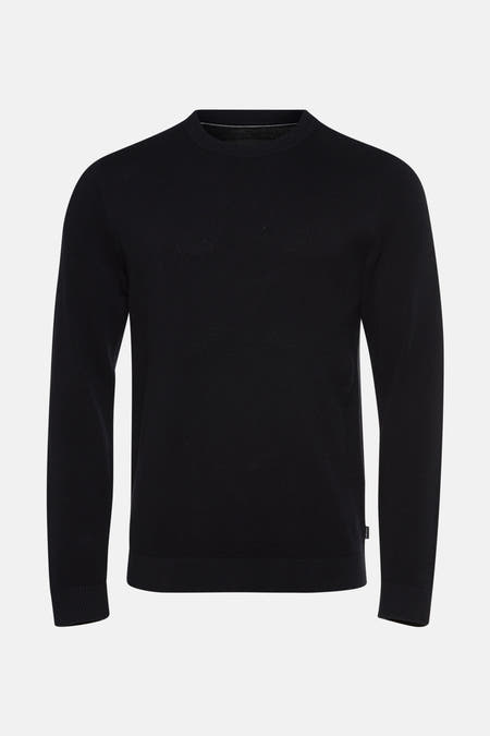 Zwarte trui met ronde hals van PREMIUM by JACK & JONES, met een subtiele textuur.