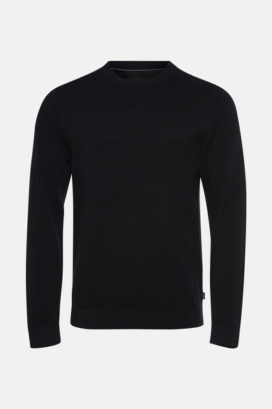 Sweat-shirt noir à col rond de PREMIUM par JACK & JONES, avec une subtile texture.