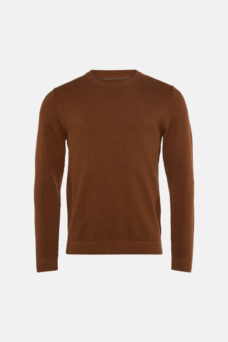 Trui met ronde hals bruin - PREMIUM by JACK & JONES