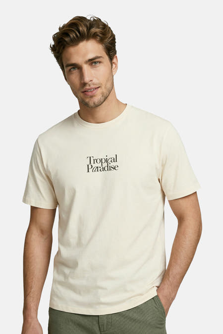 T-shirt (korte mouwen) beige - JJREBEL