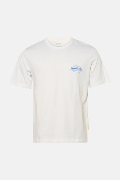 Wit T-shirt met korte mouwen van ORIGINALS BY JACK & JONES, met een klein blauw logo op de borst.

