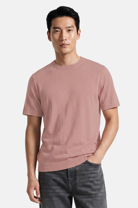 Pull met ronde hals - roze
