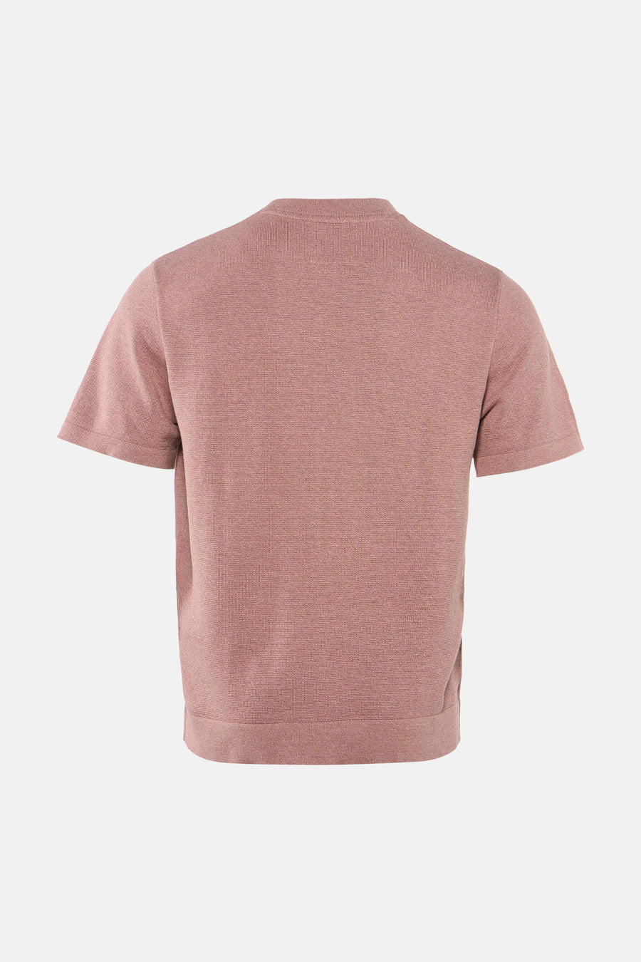 Roze ronde hals pull van PREMIUM by JACK & JONES, achterzijde, fijn gebreid, korte mouwen, strakke pasvorm