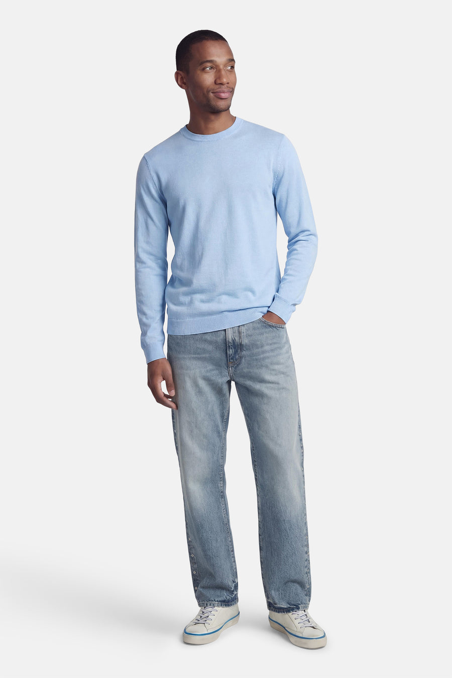 Pull met ronde hals - blauw