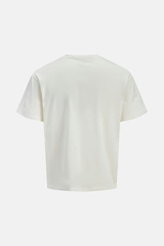 Geel T-shirt met korte mouwen van ORIGINALS BY JACK & JONES, effen achterkantweergave.