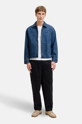 Jeansjas van blauw denim van PREMIUM BLUE by JACK & JONES, met ritssluiting en lange mouwen.