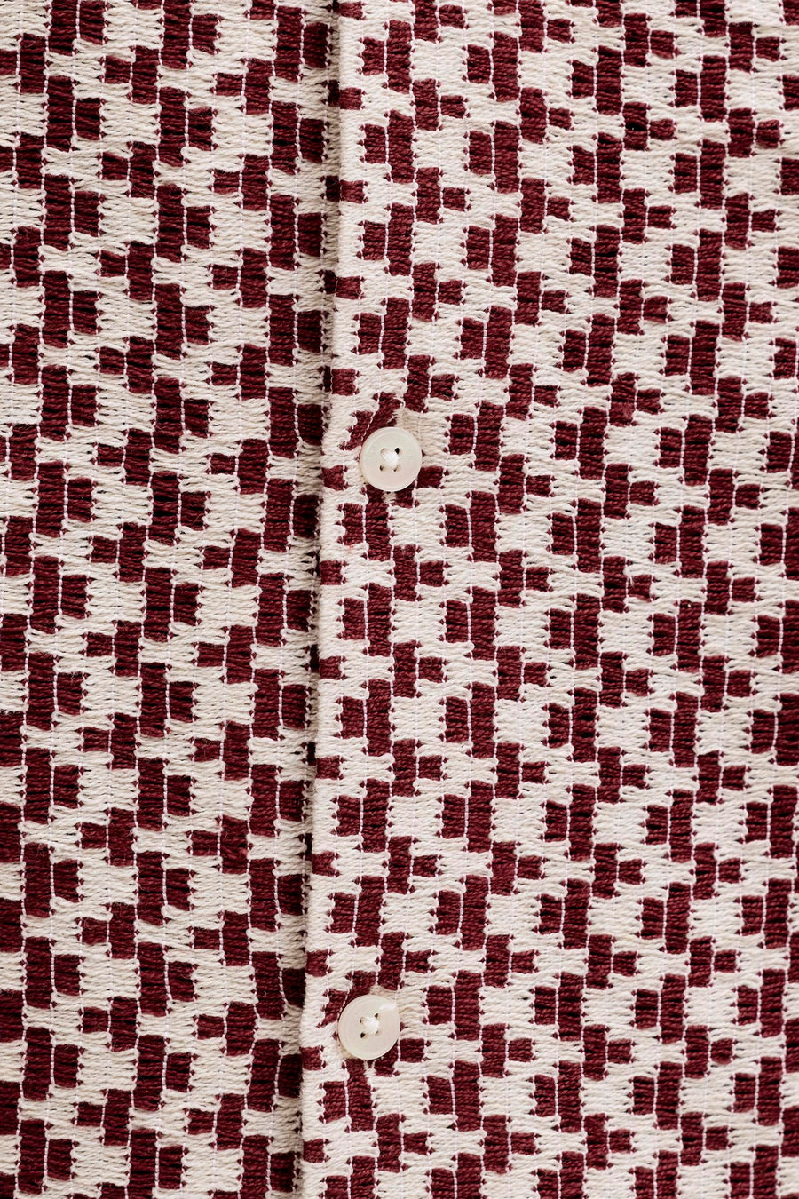 Chemise rouge (manches courtes) de ORIGINALS BY JACK & JONES, avec un motif tissé et une fermeture à boutons.