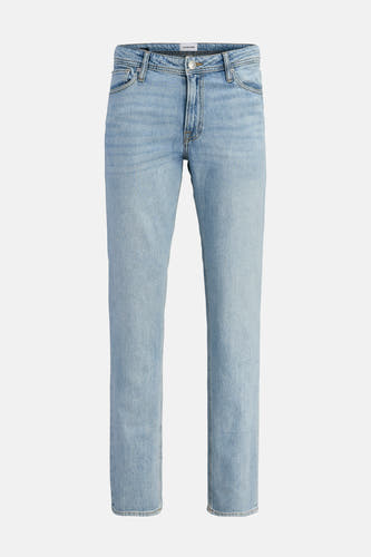 Rechte jeans van mid blue denim van JACK & JONES JEANS INTELLIGENCE, met een effen kleur en een klassieke wassing.