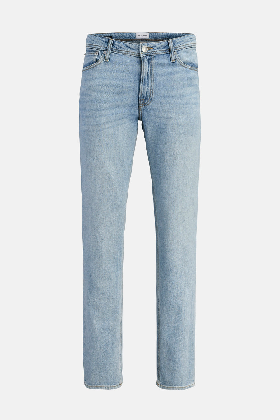 Rechte jeans van mid blue denim van JACK & JONES JEANS INTELLIGENCE, met een effen kleur en een klassieke wassing.