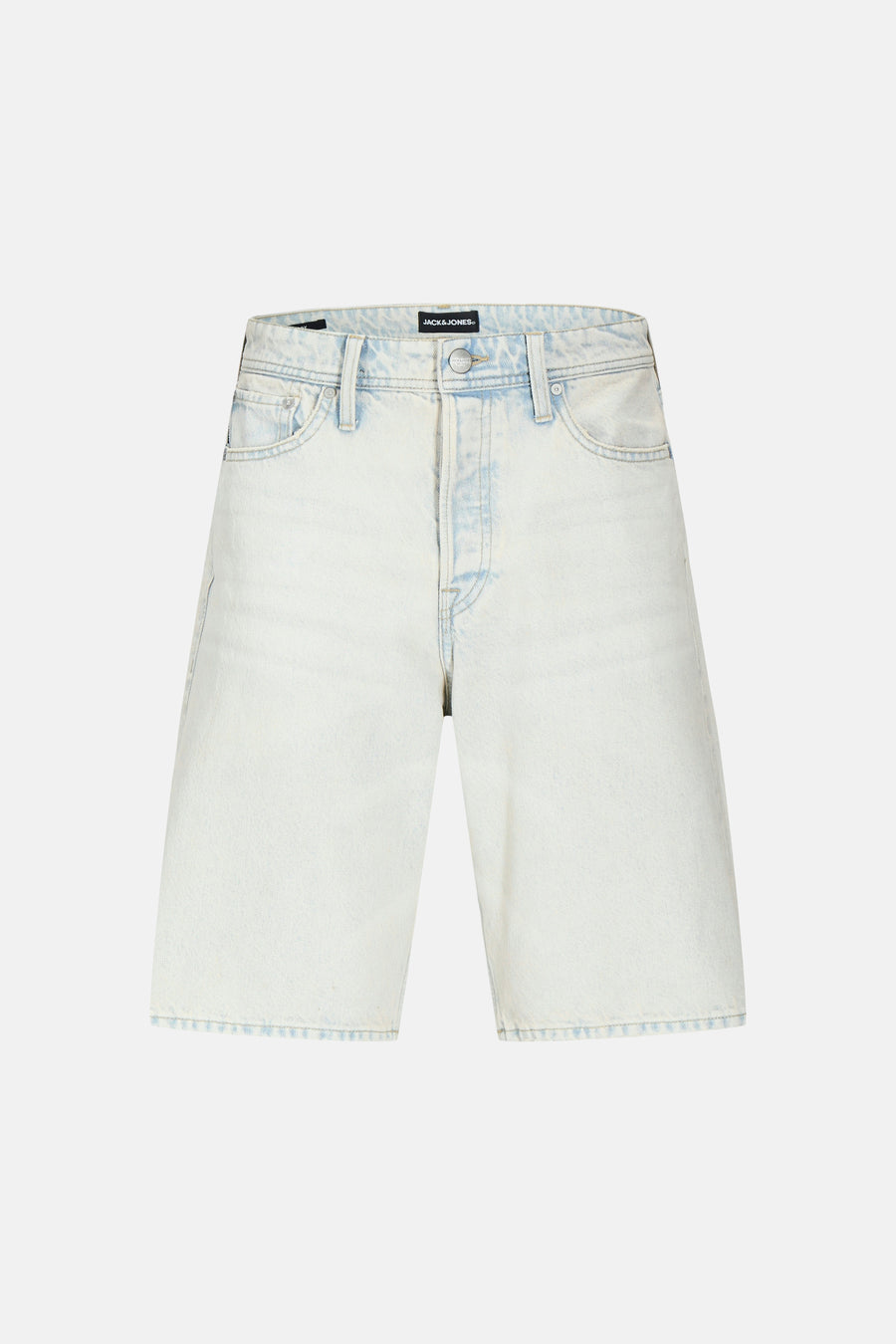 Lichte blauwe denim short van JACK & JONES JEANS INTELLIGENCE met knoopsluiting en wijde pijpen.