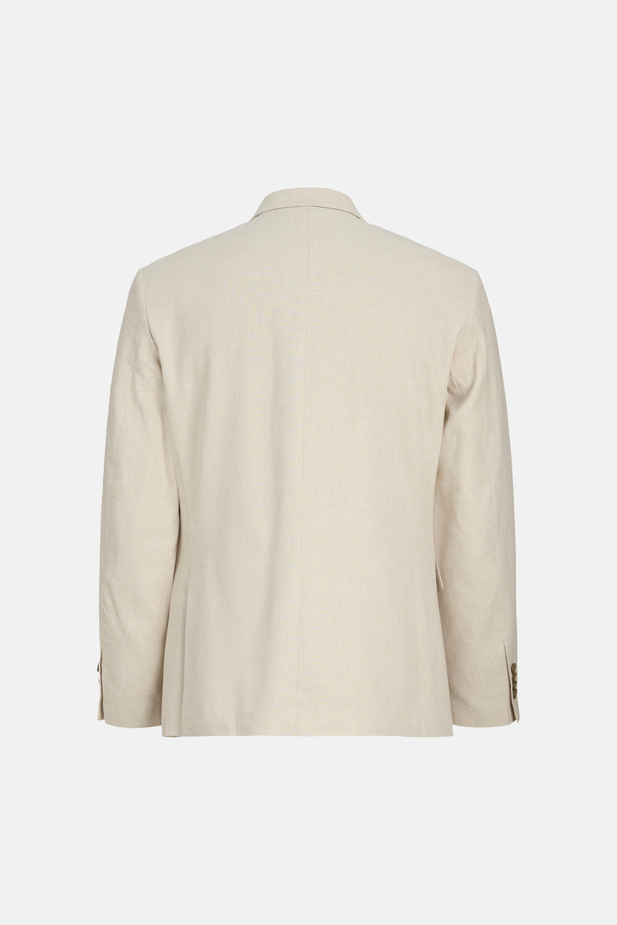 Ecru blazer van PREMIUM by JACK & JONES, gezien vanaf de achterkant, met fijne weefstructuur en knopen op de mouw.