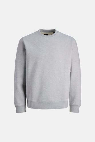 Pull gris à col rond de PREMIUM by JACK & JONES, de couleur unie.