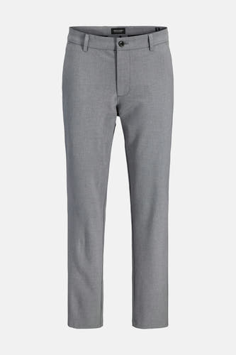 Pantalon gris de JACK & JONES JEANS INTELLIGENCE, tissu uni avec une texture subtile, et une fermeture à boutons.