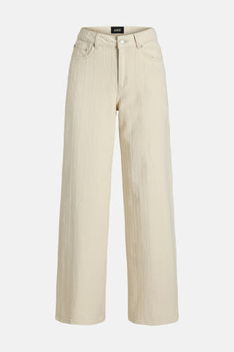 Pantalon écru de JJXX, avec coutures verticales sur tout le pantalon.