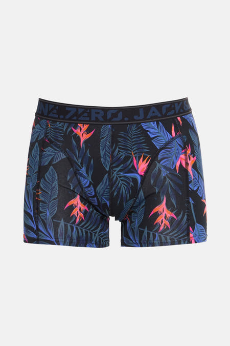 Multikleurige boxershort van ACCESSORIES BY JACK & JONES, met tropische bladeren en bloemenpatroon.