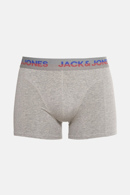 Grijze boxershort van ACCESSORIES BY JACK & JONES, met een grijze elastische tailleband met logo.
