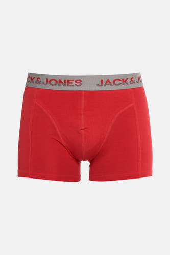 Rode boxershort van ACCESSORIES BY JACK & JONES met een grijze elastische band met logo.