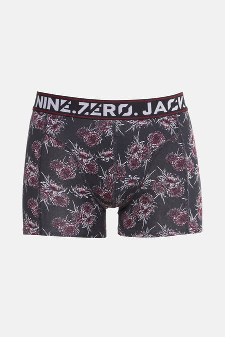 Multikleurige boxershort van ACCESSORIES BY JACK & JONES, met bloemmotief en elastische tailleband met logo.