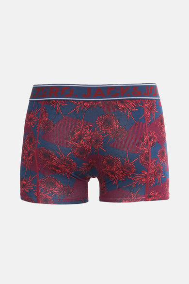 Multikleurige boxershort van ACCESSORIES BY JACK & JONES, met een bloemmotief en een gestreepte textuur.