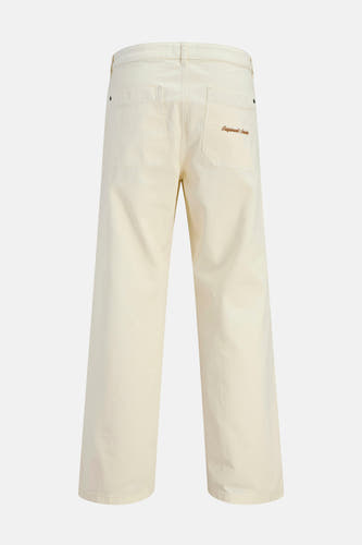 Ecru broek van JACK & JONES JEANS INTELLIGENCE, met achterzakken en een geborduurd logo.