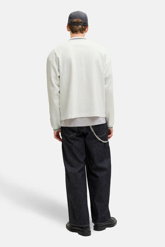 Witte sweater van ORIGINALS BY JACK & JONES, met lange mouwen en een subtiele verticale textuur.