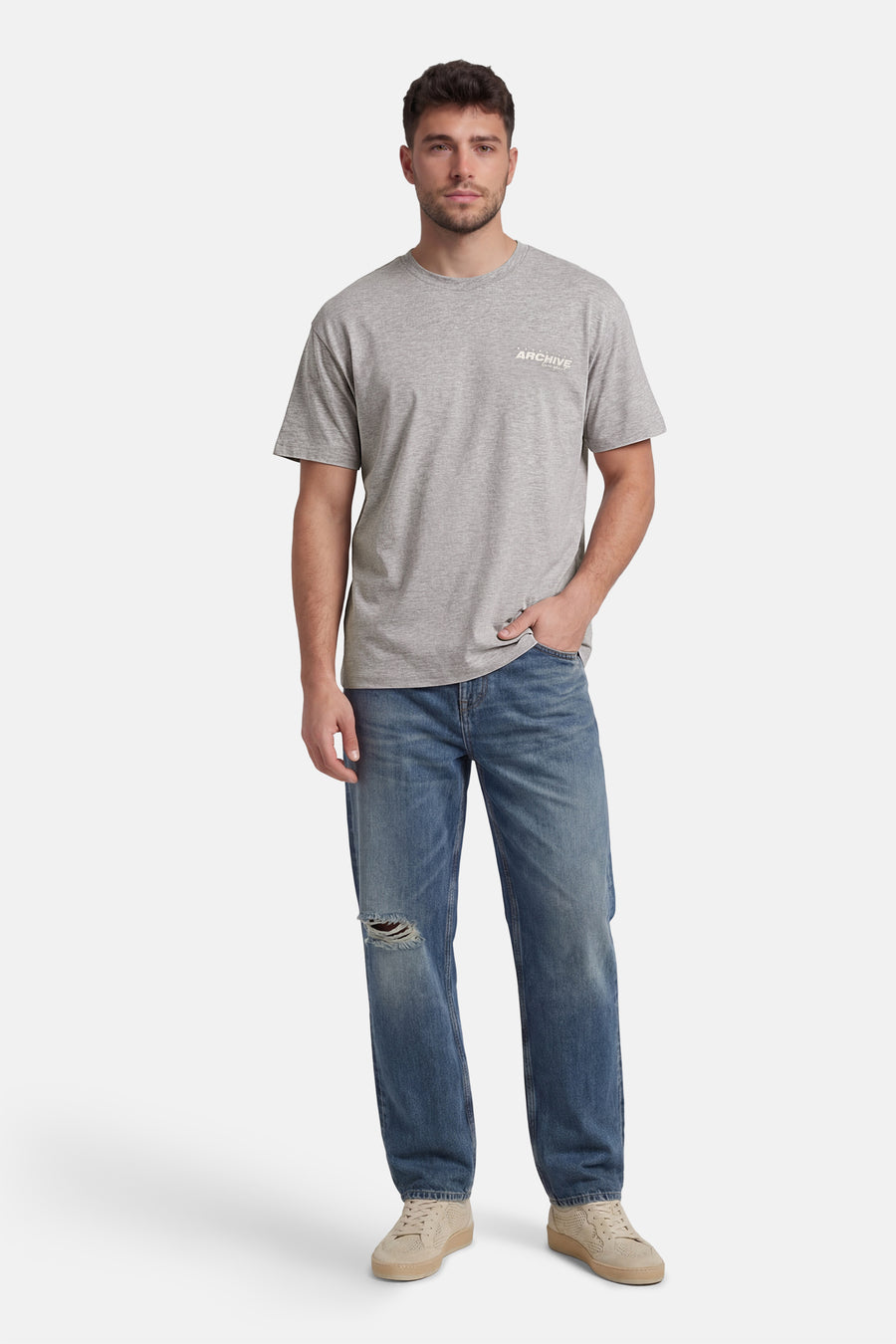 T-shirt met korte mouwen - grijs