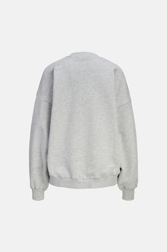 Grijze sweater van JJXX, gezien vanaf de achterkant met lange mouwen en een ronde hals.