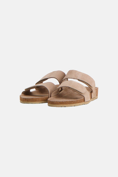 Beige slippers van ACCESSORIES BY JACK & JONES, met verstelbare bandjes en een kurken zool.