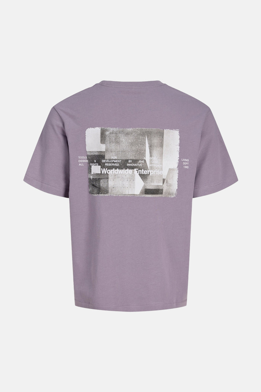Paars T-shirt met korte mouwen van CORE BY JACK & JONES, met een grafische print op de rug.
