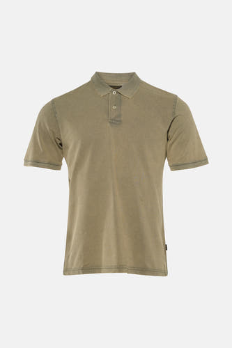 Groene polo met korte mouwen van PREMIUM BLUE by JACK & JONES, met een vintage wassing en knoopsluiting.