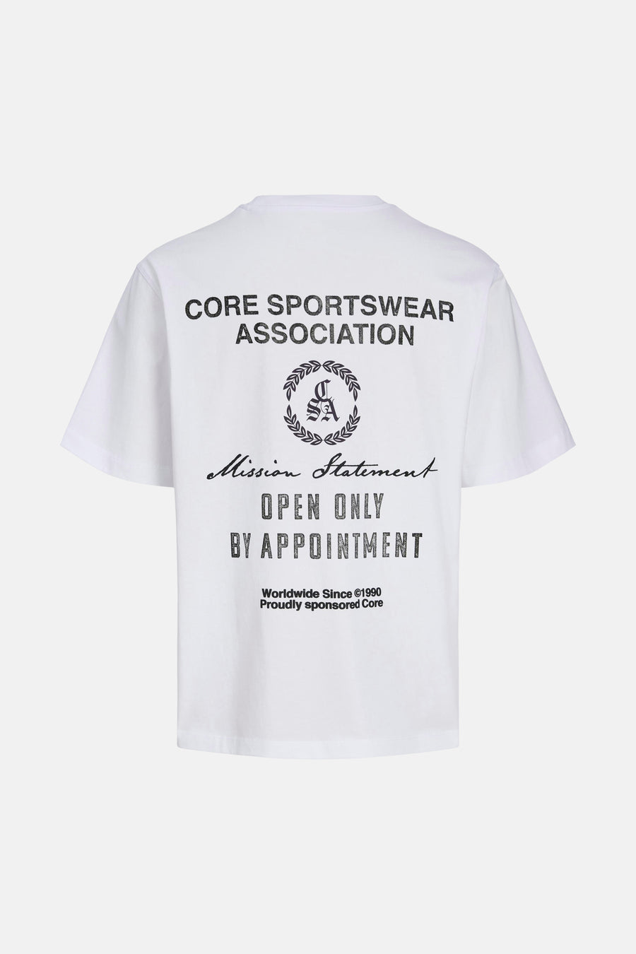 Wit T-shirt van CORE BY JACK & JONES, met een grafische print op de rug.
