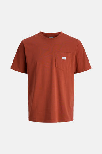 Rood T-shirt met korte mouwen van PREMIUM BLUE by JACK & JONES, met een borstzak.
