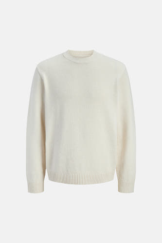 Pull de couleur écru à col rond de ORIGINALS BY JACK & JONES, texture tricotée et bords côtelés.