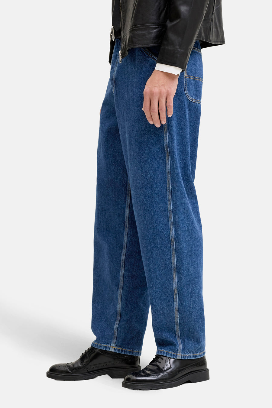 Jeans special fit van donkerblauw denim de JACK & JONES JEANS INTELLIGENCE, met contrasterende stiksels.