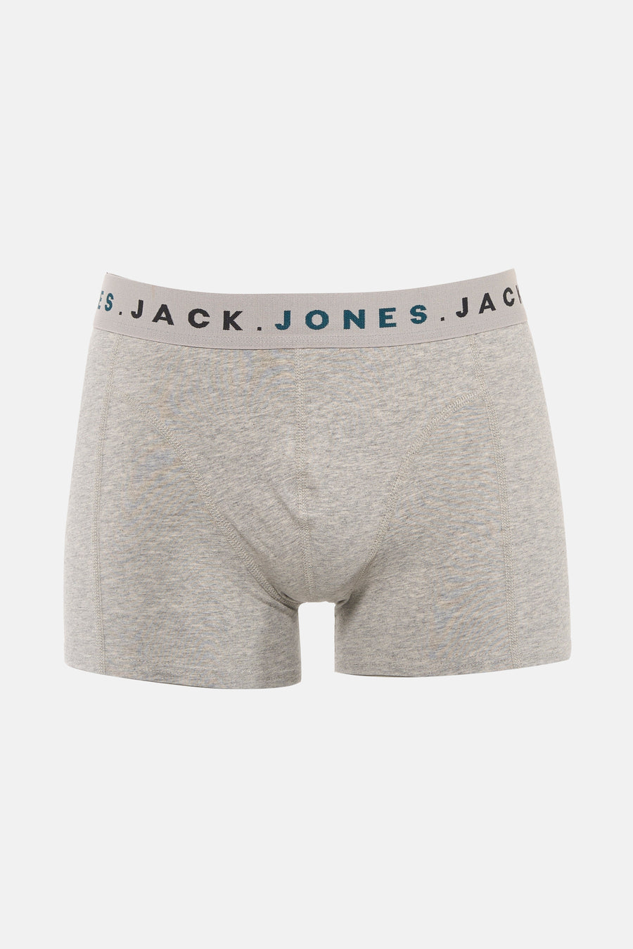 Grijze heren boxershort van katoen met "JACK & JONES" op de band.