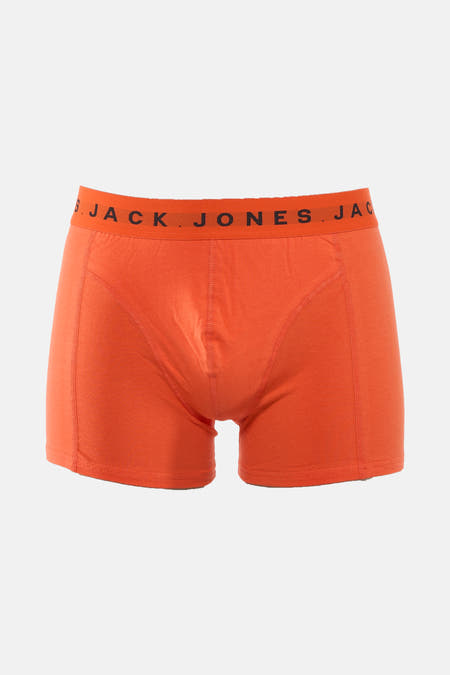 Oranje boxershort van ACCESSORIES BY JACK & JONES, effen van kleur en met elastische tailleband met merknaam.
