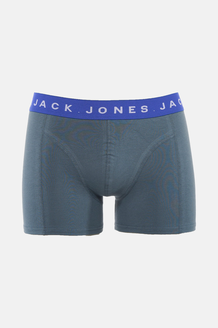 Grijze Jack & Jones boxershort met blauwe tailleband.