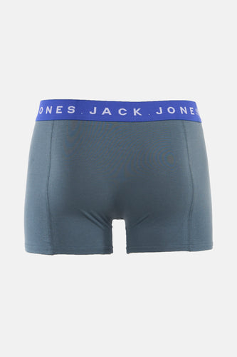 Grijze Jack & Jones herenboxershort met blauwe tailleband.