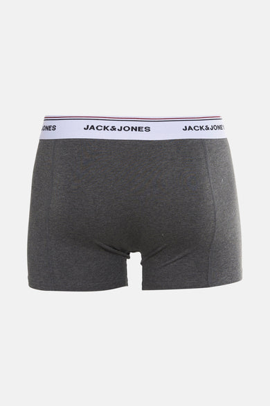 Grijze boxershort van ACCESSORIES BY JACK & JONES, met een witte tailleband met logo-opdruk.